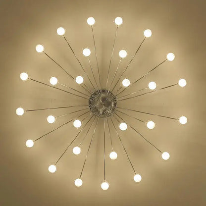 Modern chrome led glass chandelier living room starburst light