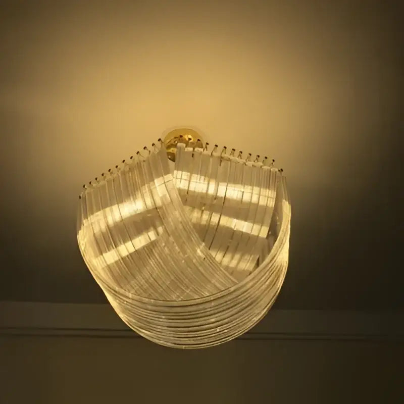 Modern gold led glass chandelier hanging lamps – dining room