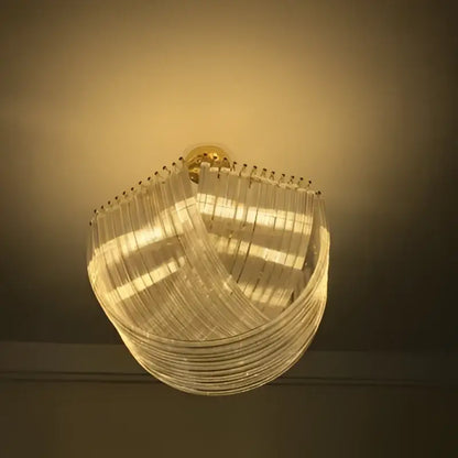 Modern gold led glass chandelier hanging lamps – dining room