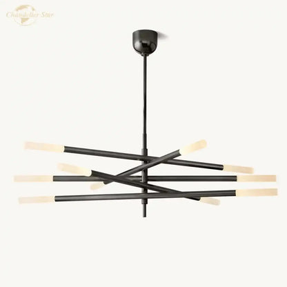 Modern brass led glass chandelier for dining room