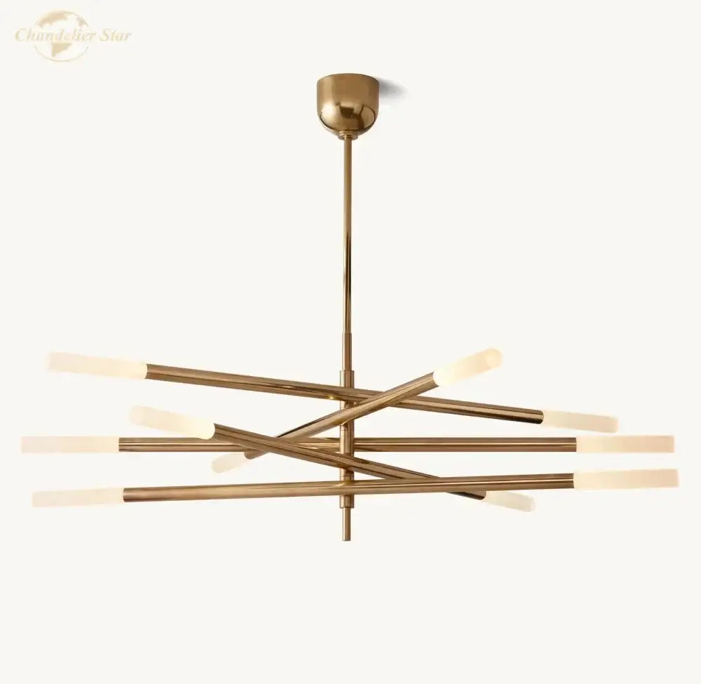 Modern brass led glass chandelier for dining room