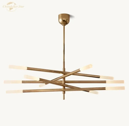 Modern brass led glass chandelier for dining room