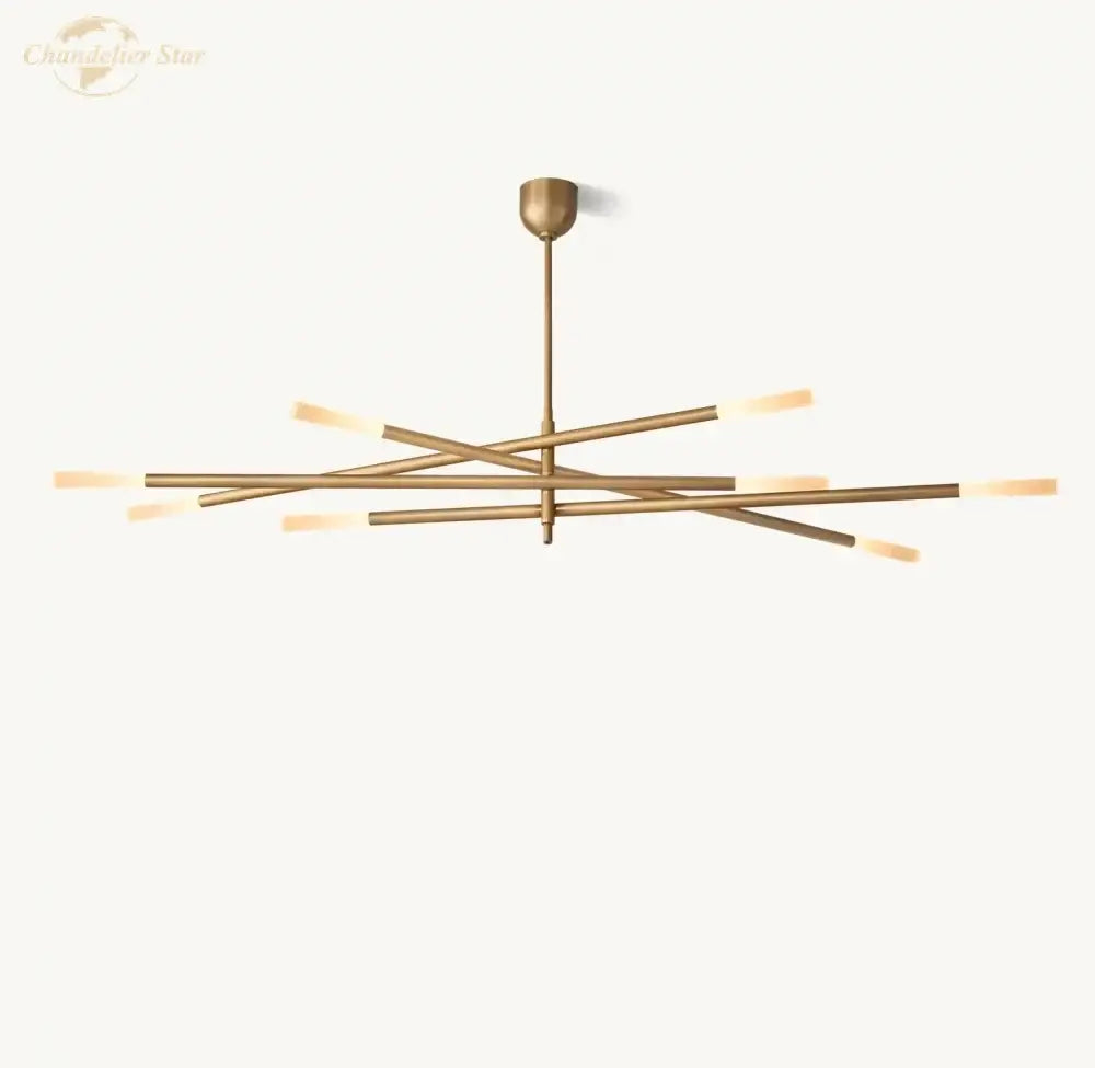 Modern brass led glass chandelier for dining room