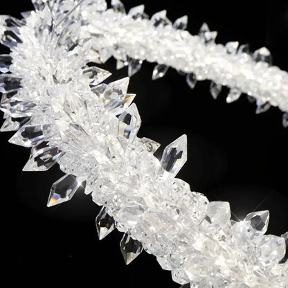 Modern white led glass crystal chandelier living room pendant light
