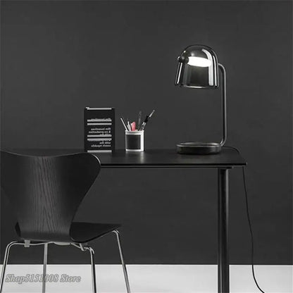 Modern curved black led glass floor lamp living room lighting