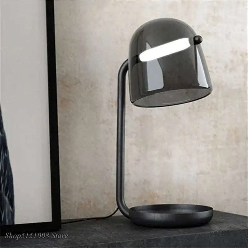 Modern curved black led glass floor lamp living room lighting