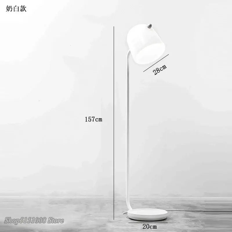 Modern curved black led glass floor lamp living room lighting
