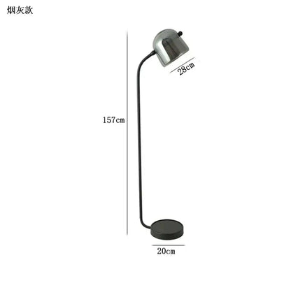 Modern curved black led glass floor lamp living room lighting