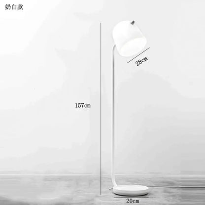 Modern curved black led glass floor lamp living room lighting