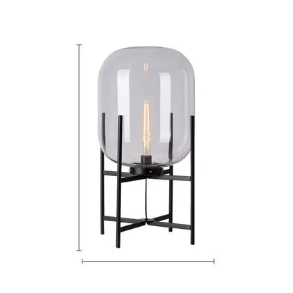 Retro amber glass floor lamp living room black metal light