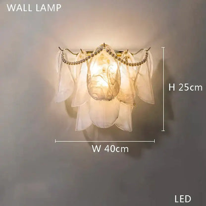 Modern gold and white glass leaf led hanging lamp dining room