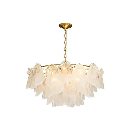 Modern gold and white glass leaf led hanging lamp dining room