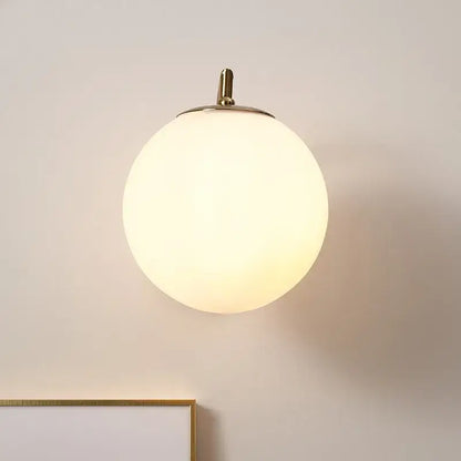 Gold led glass iron wall light with pull chain for bedroom