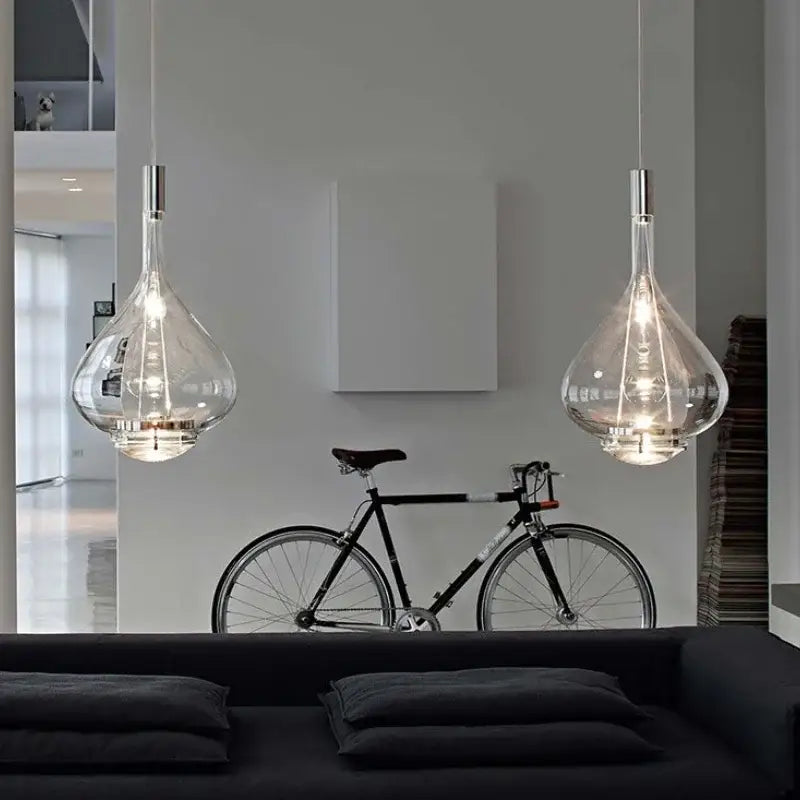 Modern teardrop led glass pendant chandelier – kitchen dining room