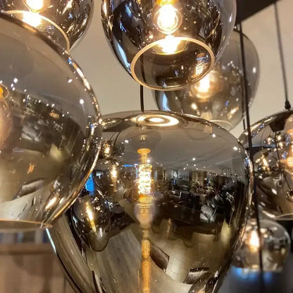 Modern black led glass pendant chandelier for kitchen dining room