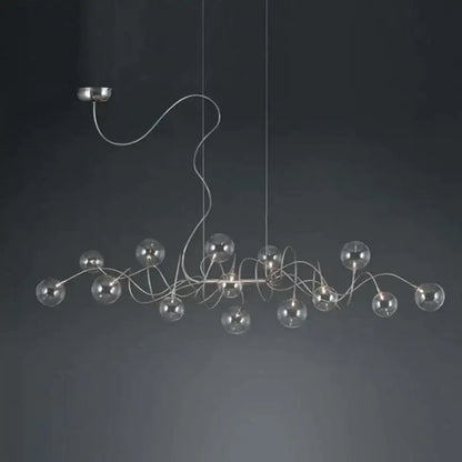 Modern chrome led glass pendant chandelier for living room