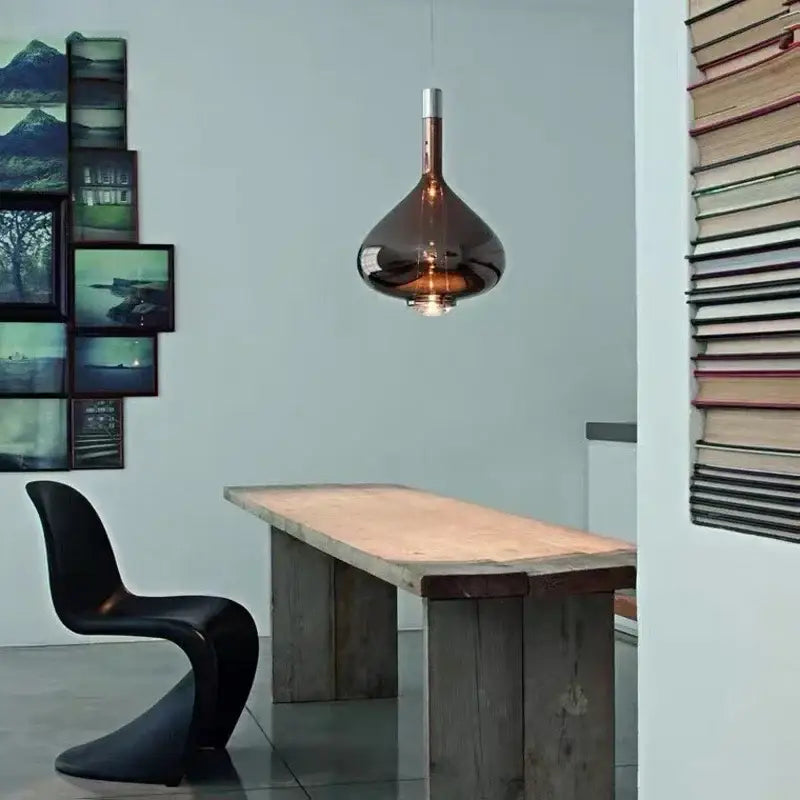 Modern amber & clear led glass pendant lamp kitchen lighting