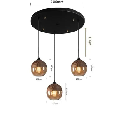 Modern black & clear led glass pendant lamp kitchen light