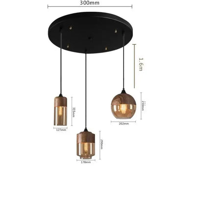 Modern black & clear led glass pendant lamp kitchen light