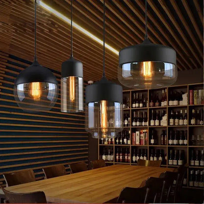 Modern black & clear led glass pendant lamp kitchen light