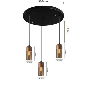 Modern black & clear led glass pendant lamp kitchen light