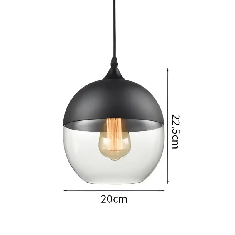 Modern black & clear led glass pendant lamp kitchen light