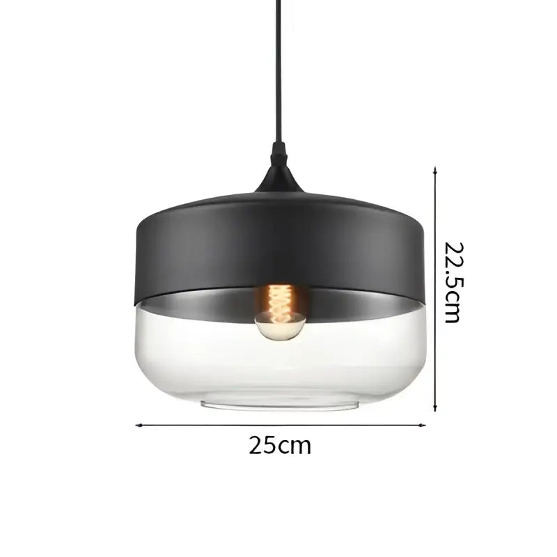 Modern black & clear led glass pendant lamp kitchen light