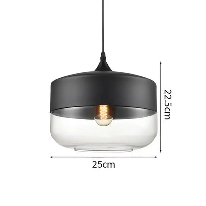Modern black & clear led glass pendant lamp kitchen light