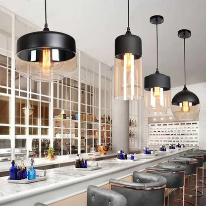 Modern black & clear led glass pendant lamp kitchen light