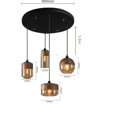 Modern black & clear led glass pendant lamp kitchen light