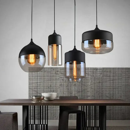 Modern black & clear led glass pendant lamp kitchen light