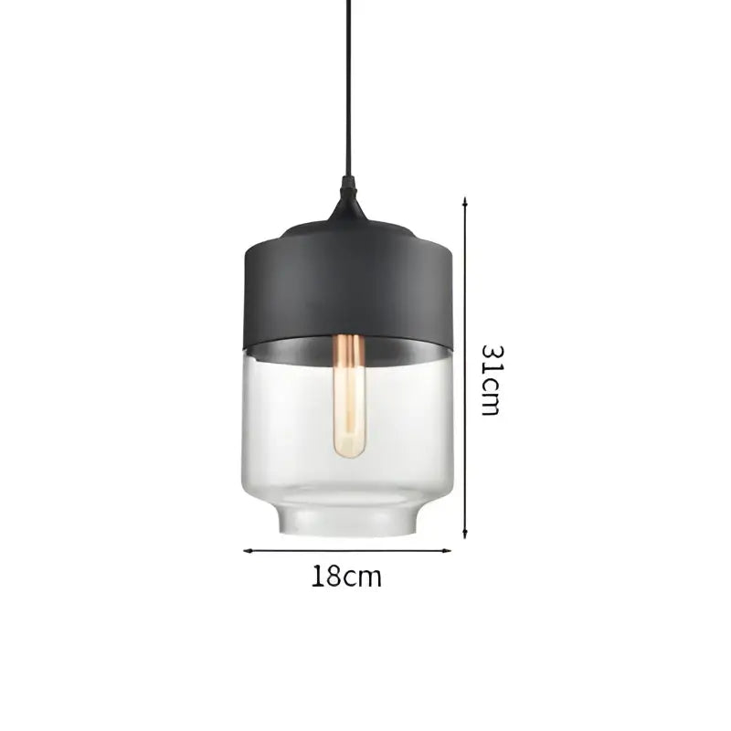 Modern black & clear led glass pendant lamp kitchen light