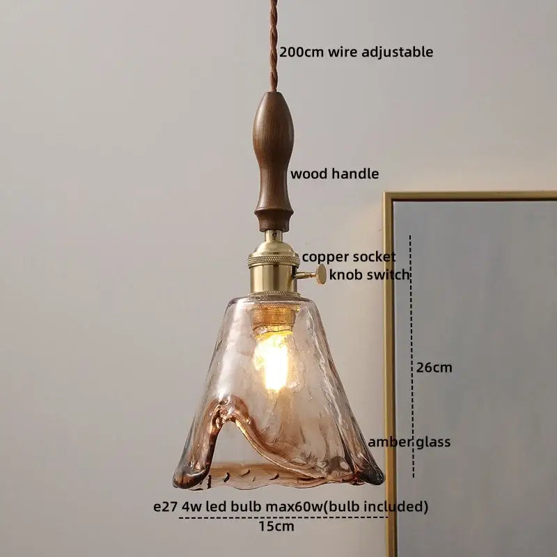 Modern textured glass led pendant light for dining room