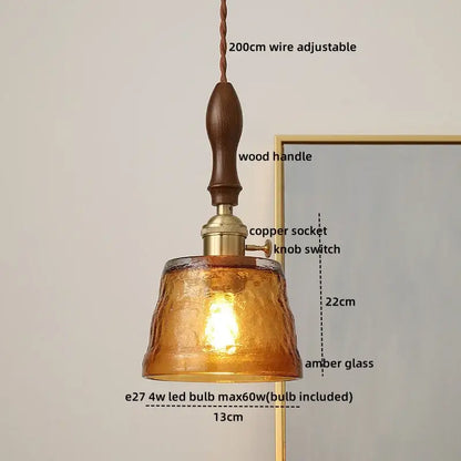Modern textured glass led pendant light for dining room