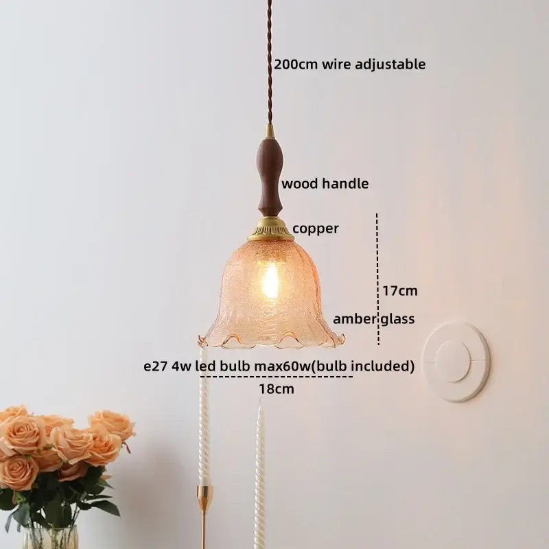 Modern textured glass led pendant light for dining room