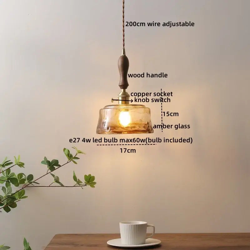 Modern textured glass led pendant light for dining room