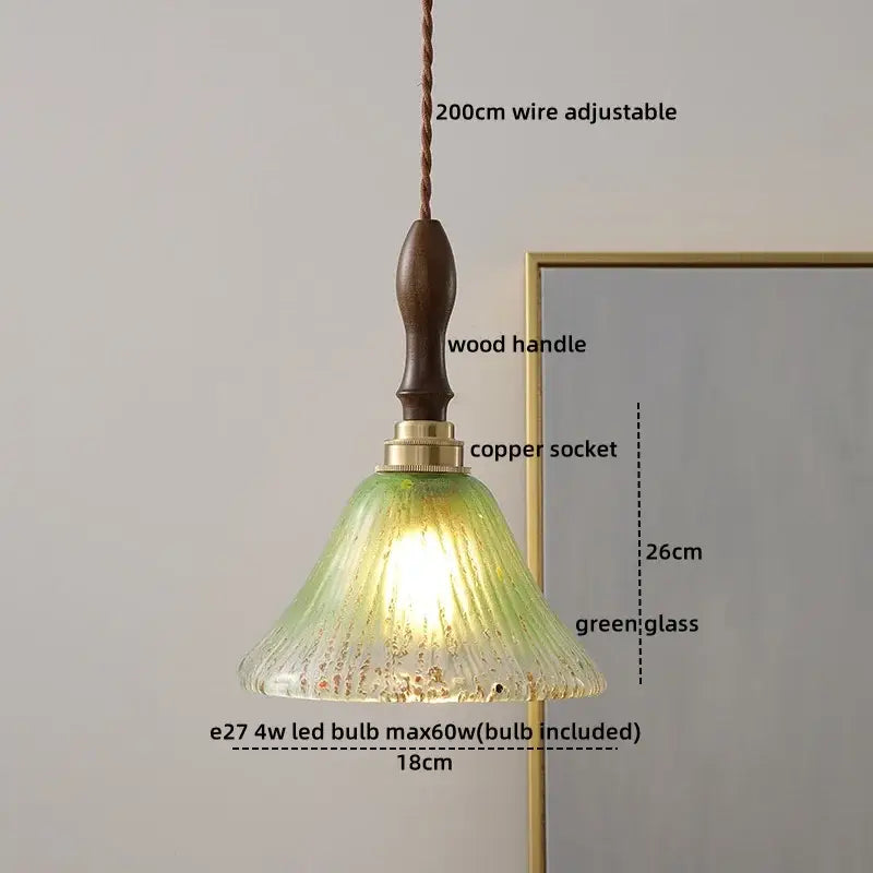 Modern textured glass led pendant light for dining room