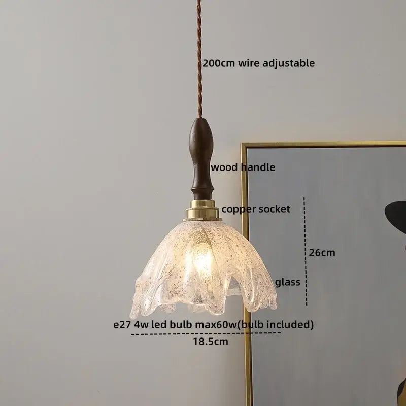 Modern textured glass led pendant light for dining room