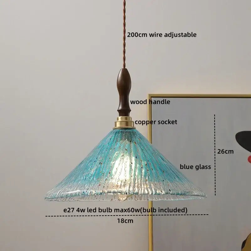 Modern textured glass led pendant light for dining room
