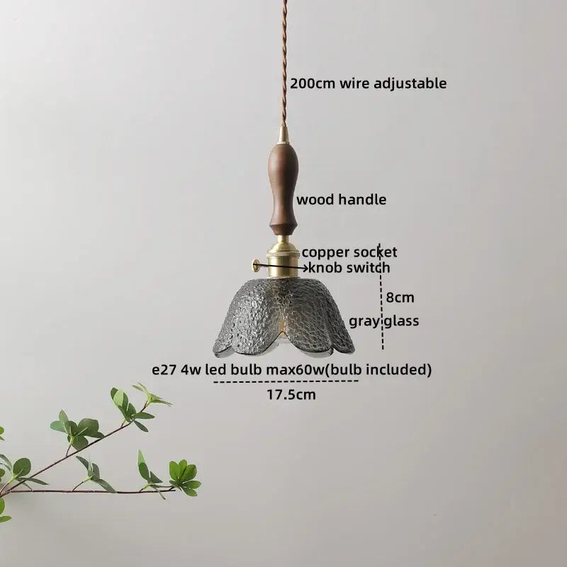 Modern textured glass led pendant light for dining room