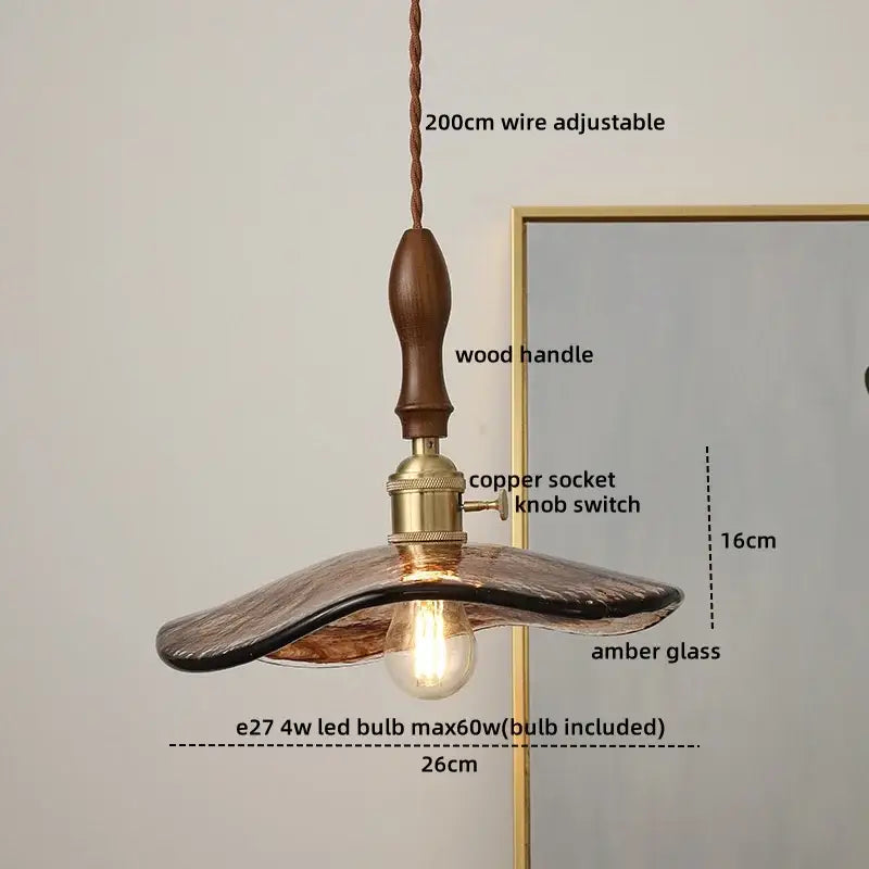 Modern textured glass led pendant light for dining room