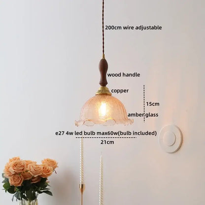 Modern textured glass led pendant light for dining room