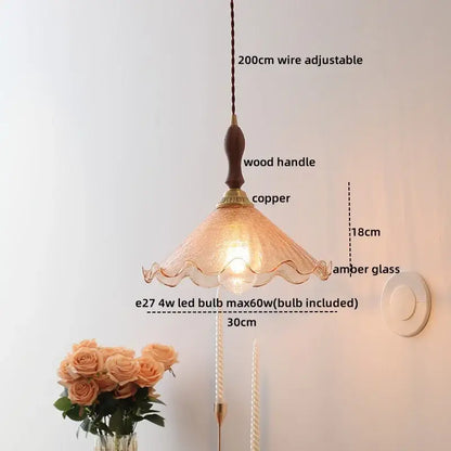 Modern textured glass led pendant light for dining room