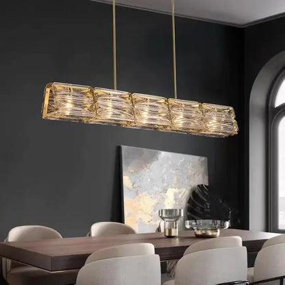 Modern gold led glass pendant light kitchen island chandelier