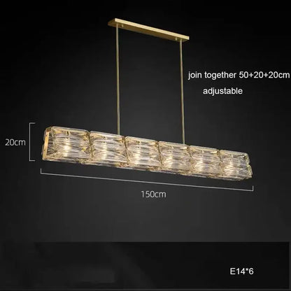 Modern gold led glass pendant light kitchen island chandelier