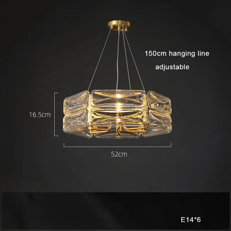 Modern gold led glass pendant light kitchen island chandelier