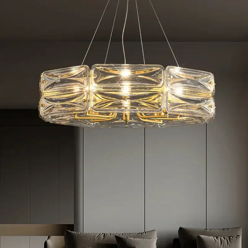 Modern gold led glass pendant light kitchen island chandelier