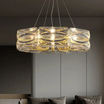 Modern gold led glass pendant light kitchen island chandelier