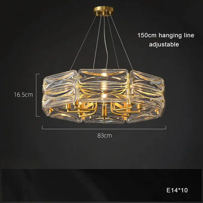 Modern gold led glass pendant light kitchen island chandelier