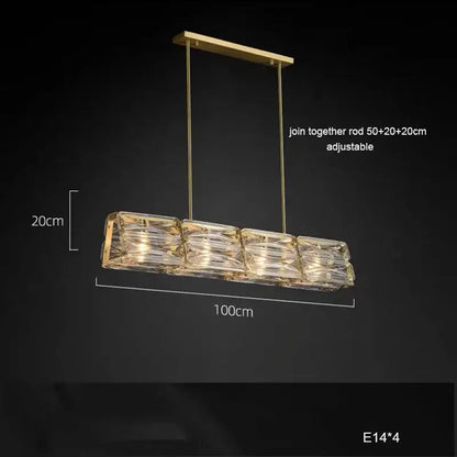 Modern gold led glass pendant light kitchen island chandelier